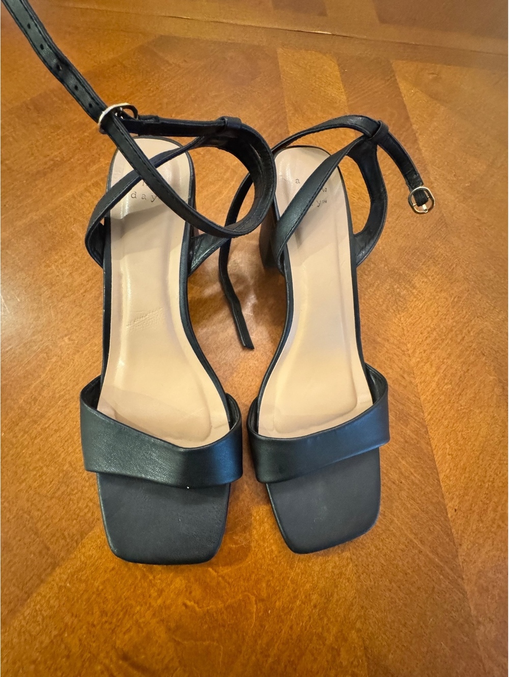 Black Strappy High Heel Sandals with Ankle Strap S2